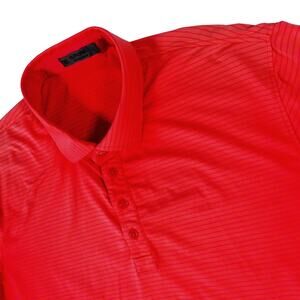 G/Fore Performance Stretch Hot Pink Striped Golf Polo Shirt Men's Large